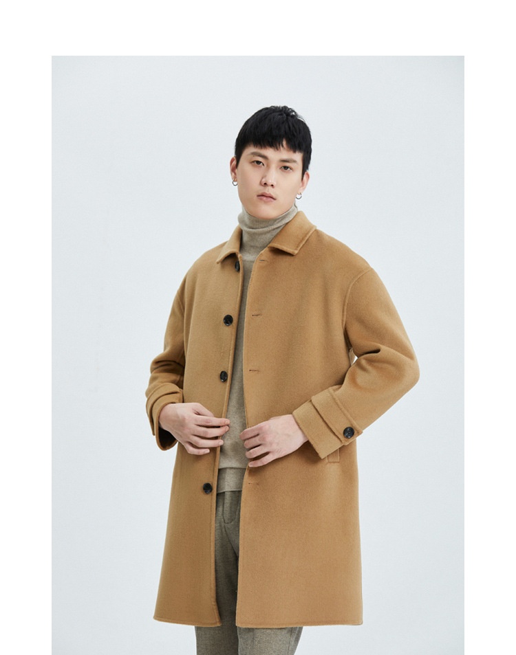 boy Boy Winter Korean Version Double-Sided Cashmere For Men High-End Turn-Down Collar Loose Drop Shoulder Mid-Length Woolen_voghion.com