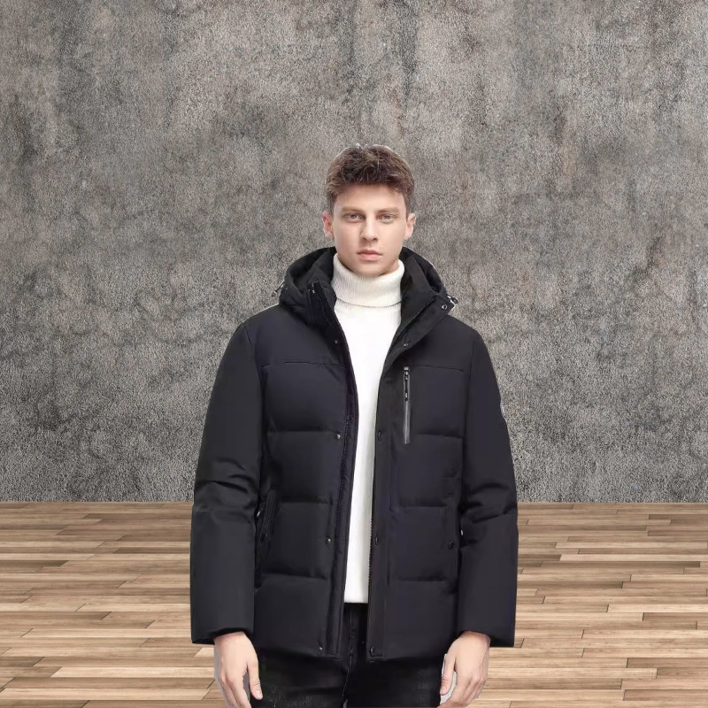 2024 Kış Yeni Erkek Beyaz Kaz Tüyü Mont Extreme Cold Serisi Moda Çok Yönlü Üst Düzey Kapüşonlu Sıcak Mont_voghion.com