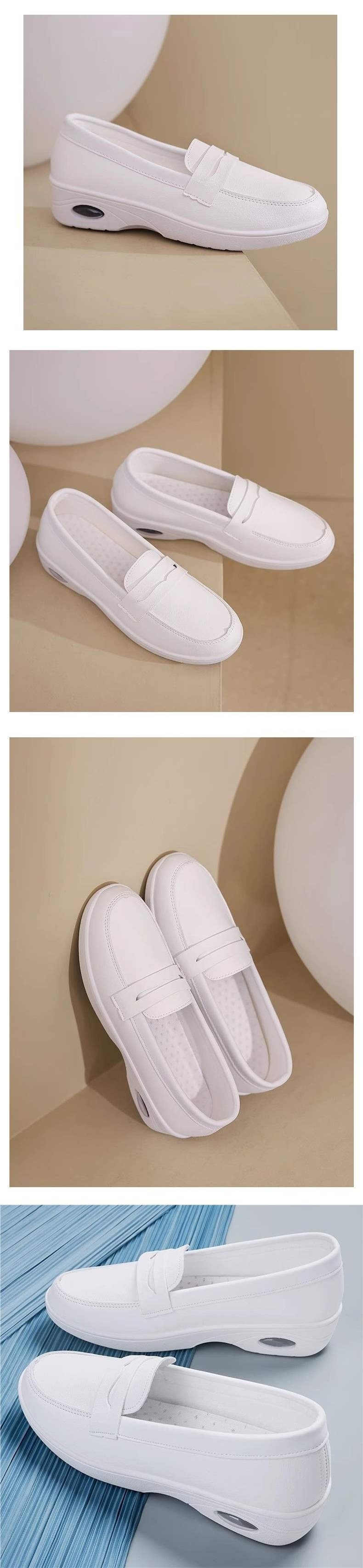 ShoeGlobe ShoeGlobe Air Cushion Thick Nurse Women Flat Soft Sole Breathable Non-Tiring Foot Non-Slip Deodorant Medical Staff Hospital Work_voghion.com