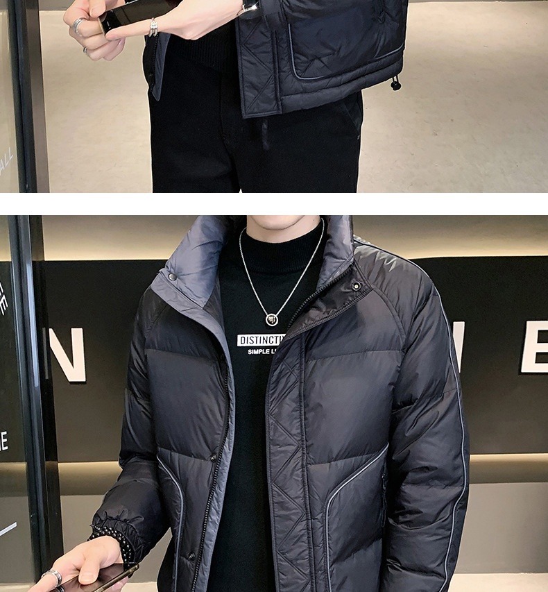 boy High-Quality Lightweight Jacket For Men, New White Duck Down Trendy Brand, Stand Collar Slim Fit Short Winter Thickened_voghion.com