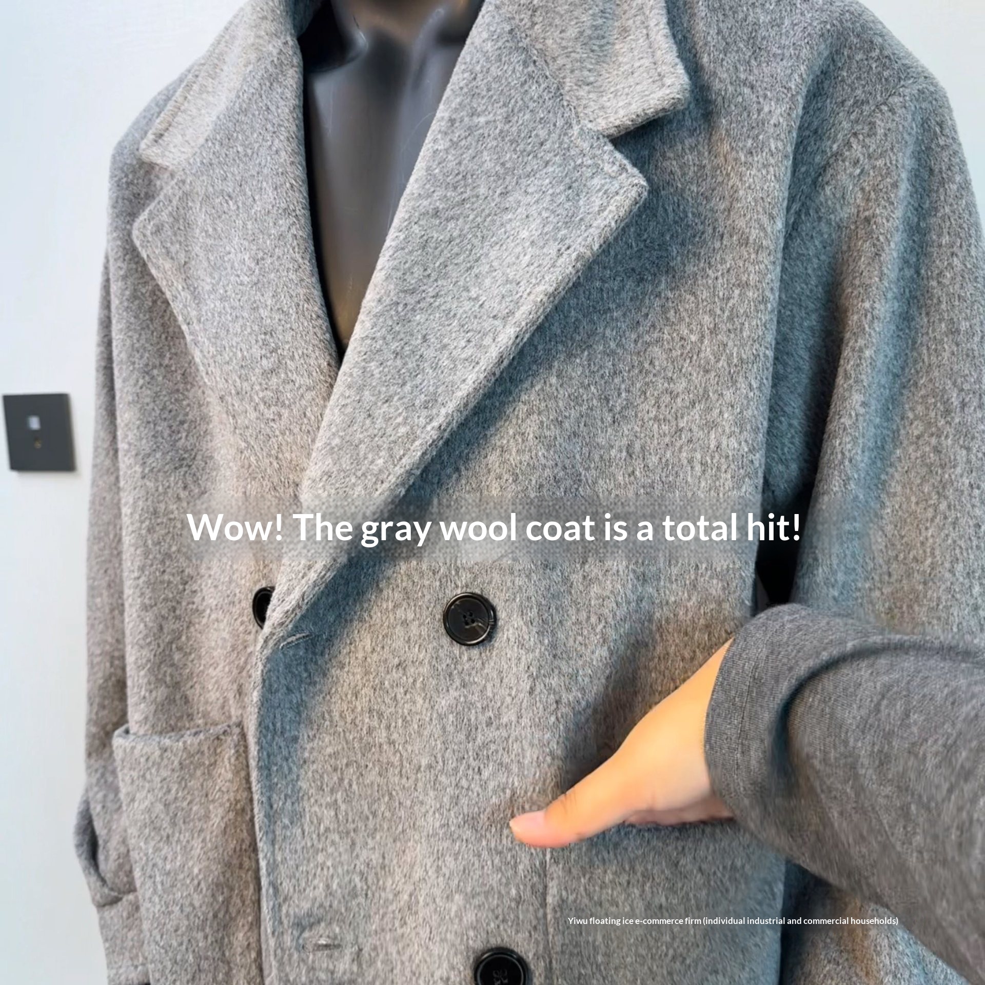 boy Boy Boy Gray Alpaca Wool For Men, Autumn And Winter Double-Breasted Short Blazer, Thickened Warm Woolen Trench Coat_voghion.com