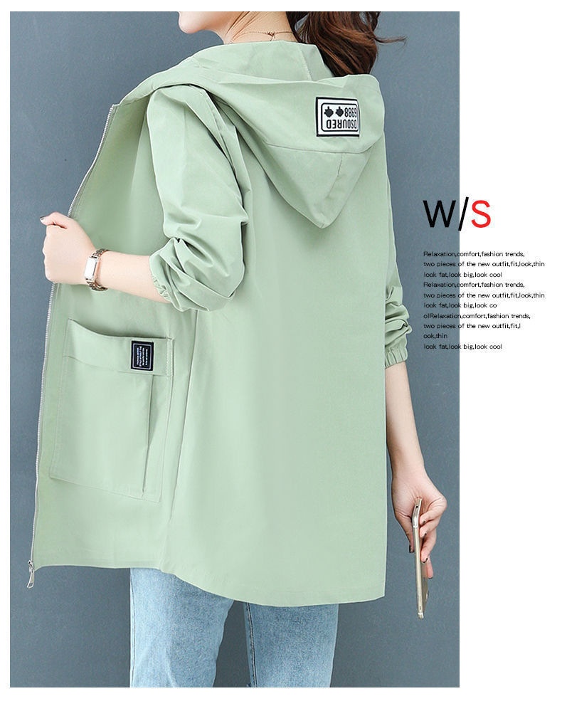Women's Clothing Plus Size Women's Hooded Mid-Length 40-150kg Loose Korean Style Slimming Trench Coat For Autumn_voghion.com