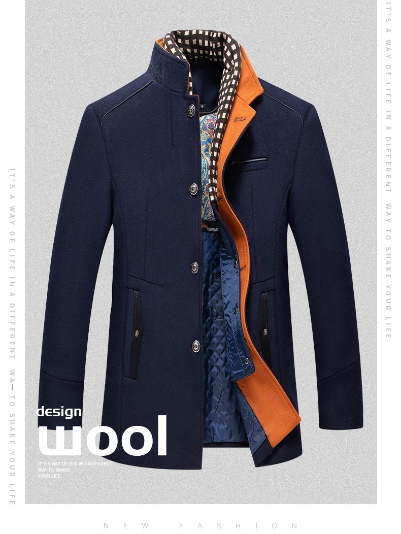 boy Boy Autumn Winter European Size Business Fashion Scarf Non-Iron Coat Men's Cross-Border Wool Jacket_voghion.com