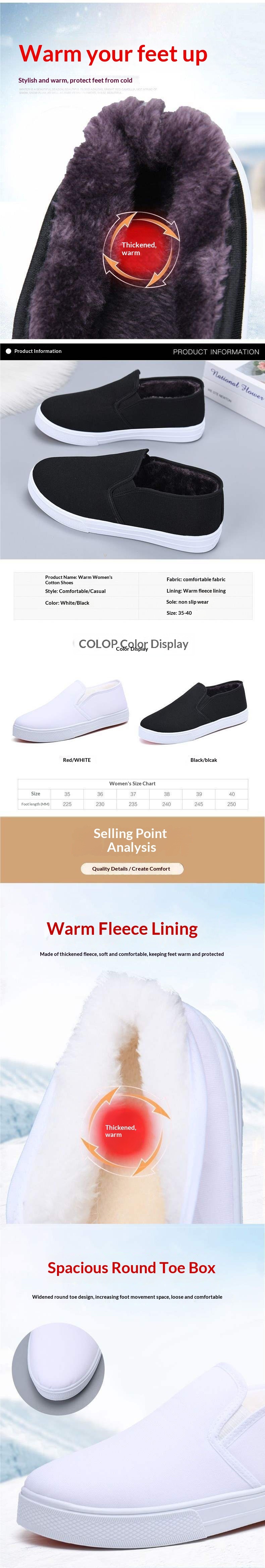 ShoeGlobe White Nurse Old North Arbeitsschuhe für Damen, flach, rutschfest, fleecegefüttert, Baumwolle, niedrig geschnitten, Gesundheitsschuhe_voghion.com