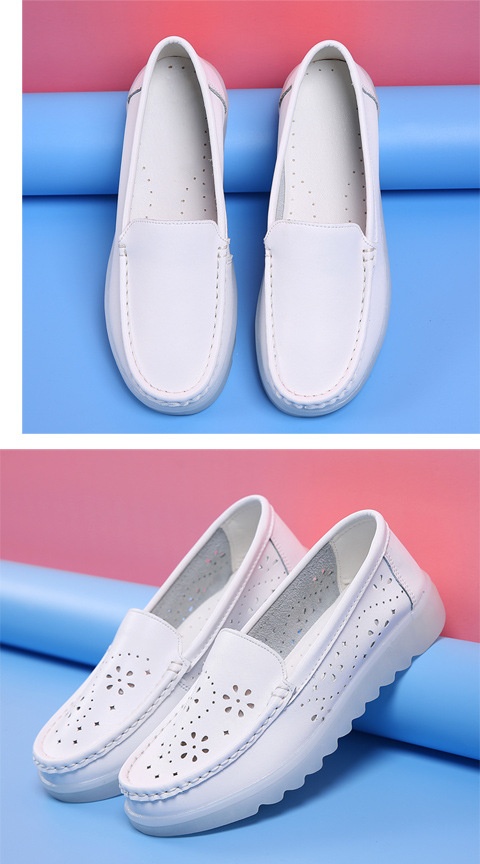 ShoeGlobe Damen-Krankenschwesterschuhe im neuen Stil, weiche Sohle, atmungsaktiv, bequem, rutschfest, medizinische Schuhe, flach, hohl, weiße Sommerschuhe für_voghion.com