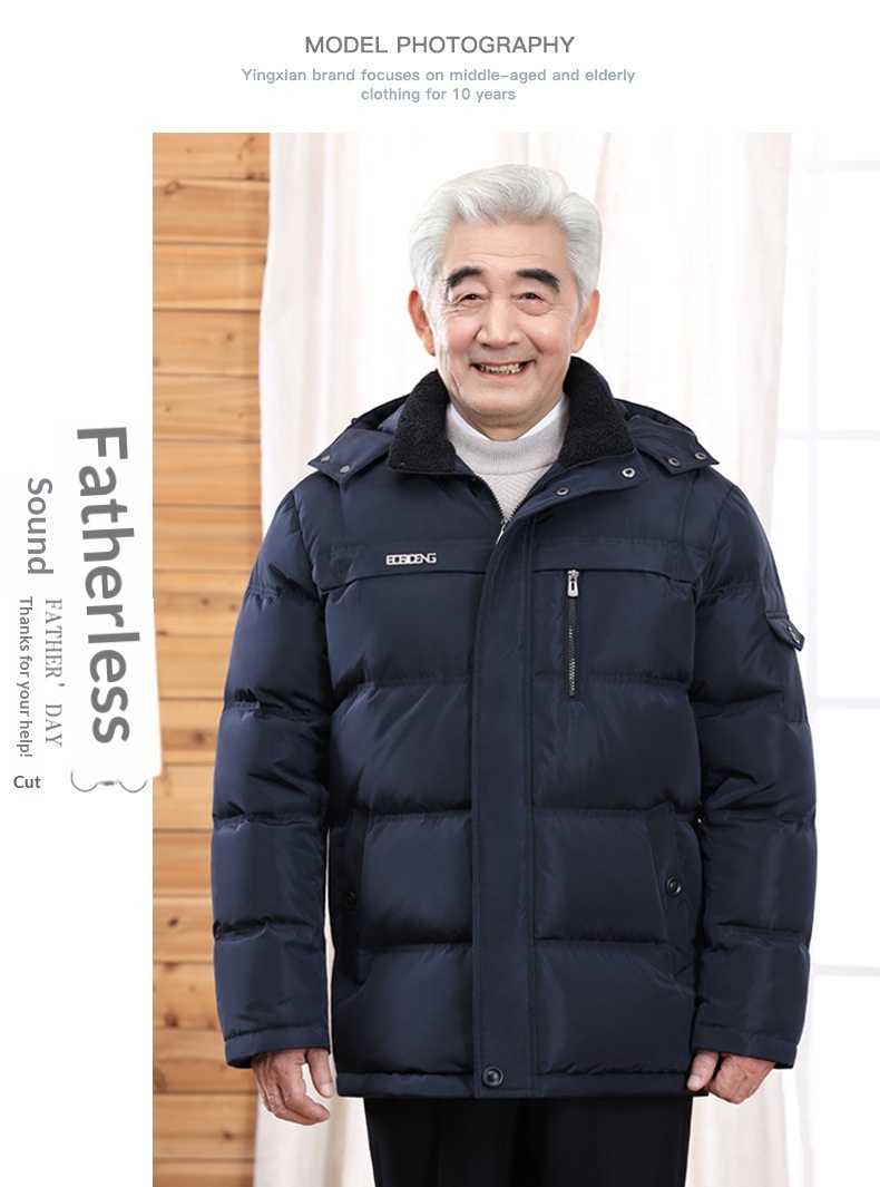 boy Dad Grandpa Style Down Jacket Thickened Men's Coat For Middle-aged And Elderly Fathers Winter Clothing_voghion.com