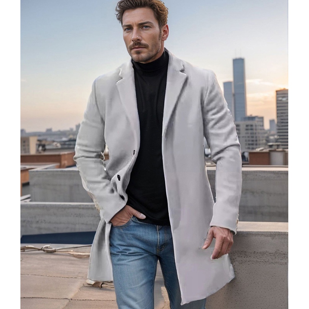 boy Boy Cross-Border Independent Station New British Style Autumn Winter Woolen Mid-Length Trench Coat Men's Trendy Jacket_voghion.com