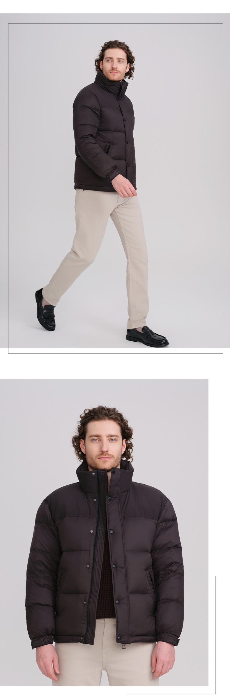 2025 Erkek Çocuk Ceket Kısa Stil Sonbahar Kış Kalın Sıcak Dik Yaka Erkek Mont Toptan Beyaz Ördek Tüyü Dolgulu_voghion.com