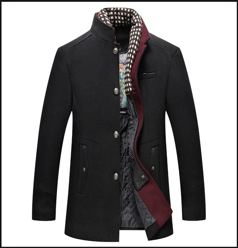 boy Boy Autumn Winter European Size Business Fashion Scarf Non-Iron Coat Men's Cross-Border Wool Jacket_voghion.com