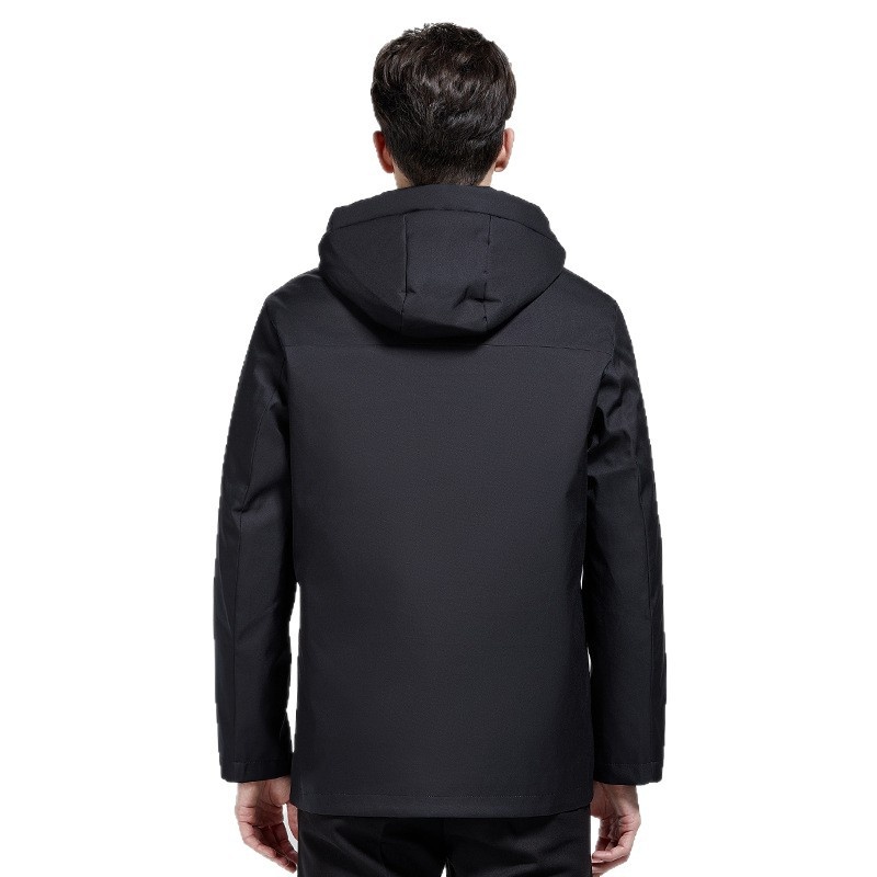 Erkek Çocuk Ceketi Dik Yaka Kapüşonlu Kaz Tüyü Soğuk Geçirmez Sıcak Üst 2025 İş Gündelik Kışlık Giysiler_voghion.com