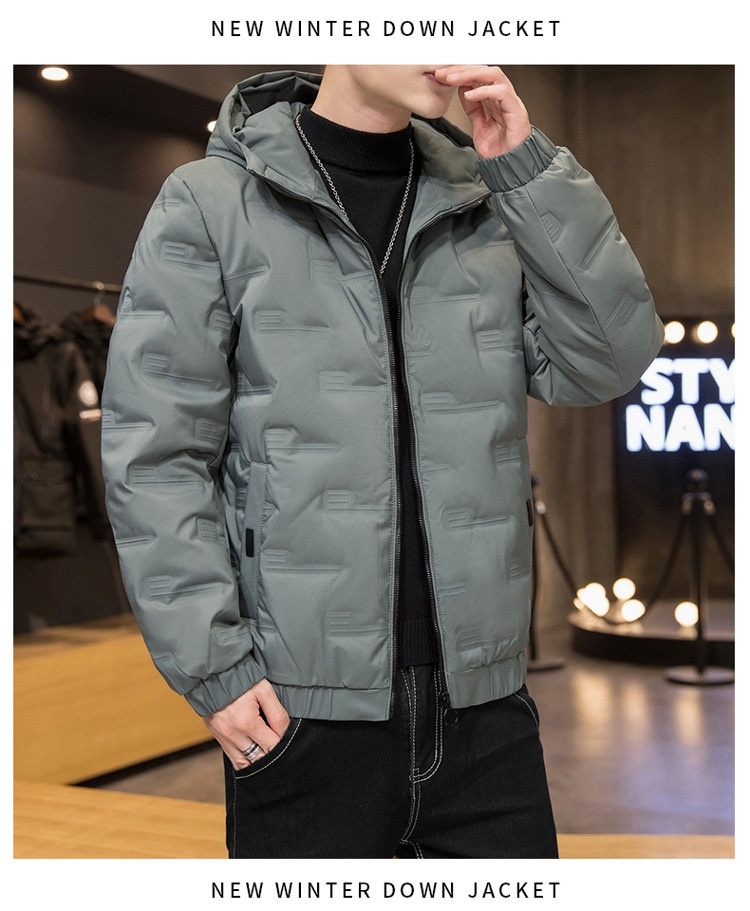 Jungen Herren Winterjacke Neue Mode Lässig Vielseitig Warm Jugend Kurz Kapuzenmantel Einfarbig Weiß Entendaunenmantel_voghion.com
