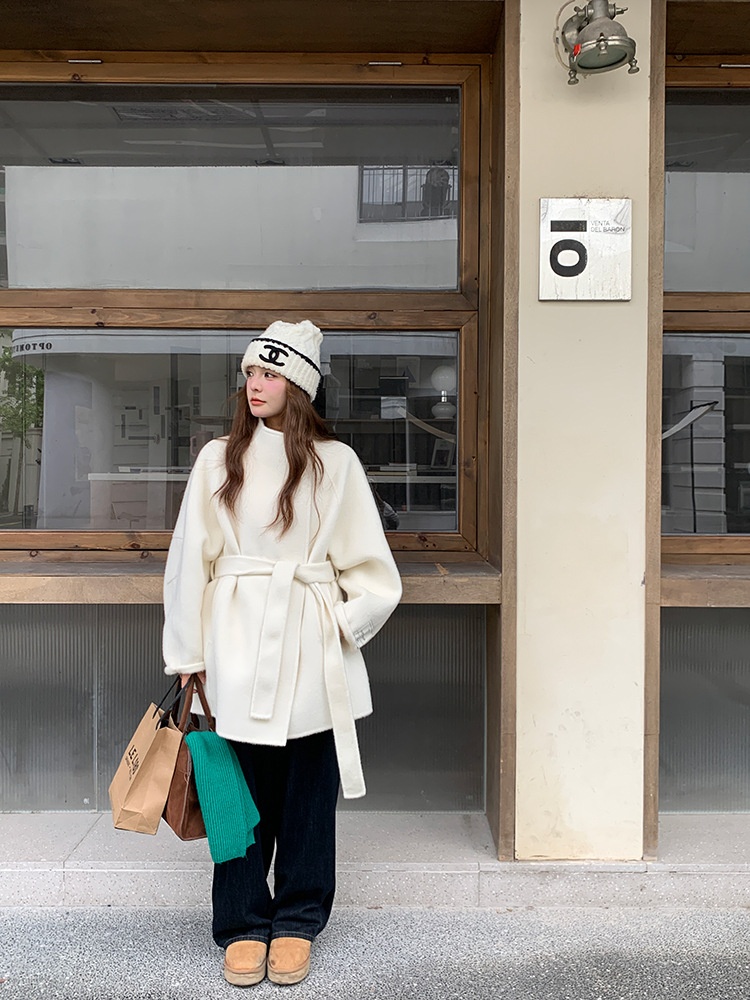 Women's Clothing Women's Clothing Yak Double-Sided Wool Petite Winter High-End Korean Style Cashmere Woolen Coat For Women_voghion.com