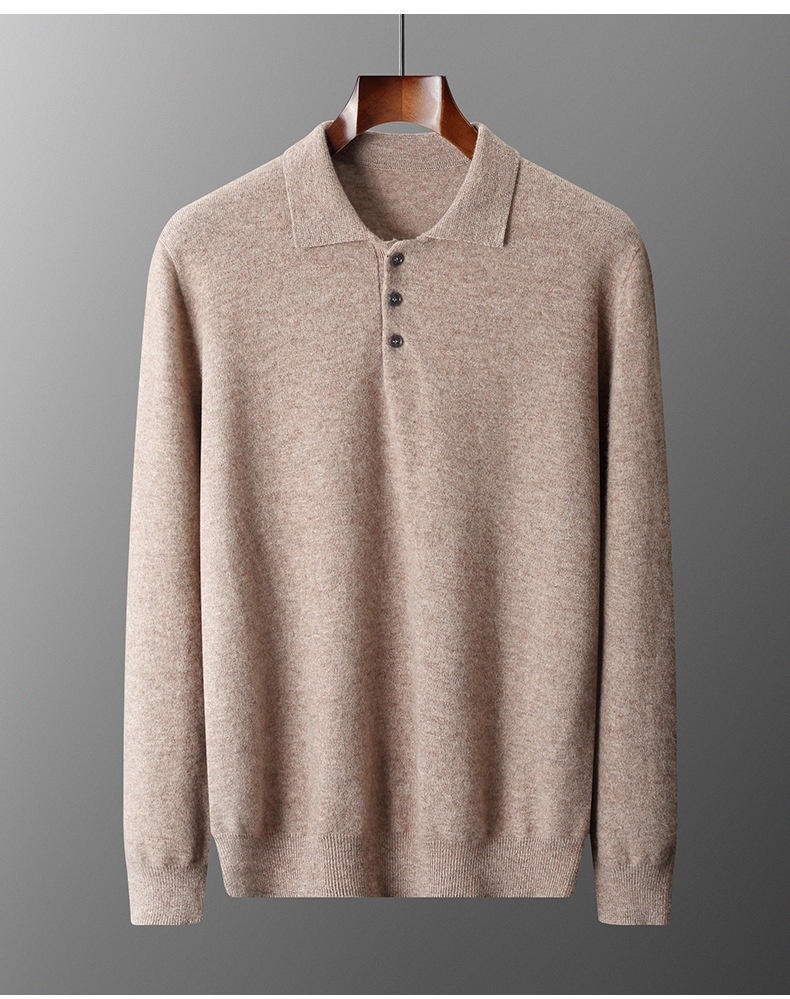 jongen Jongen Herfst Winter Nieuwe Stijl Eerste Lijn Ready-to-Wear Polo Heren Business Casual Wollen Gebreid Overhemd Kraag Trui Fabriek_voghion.com