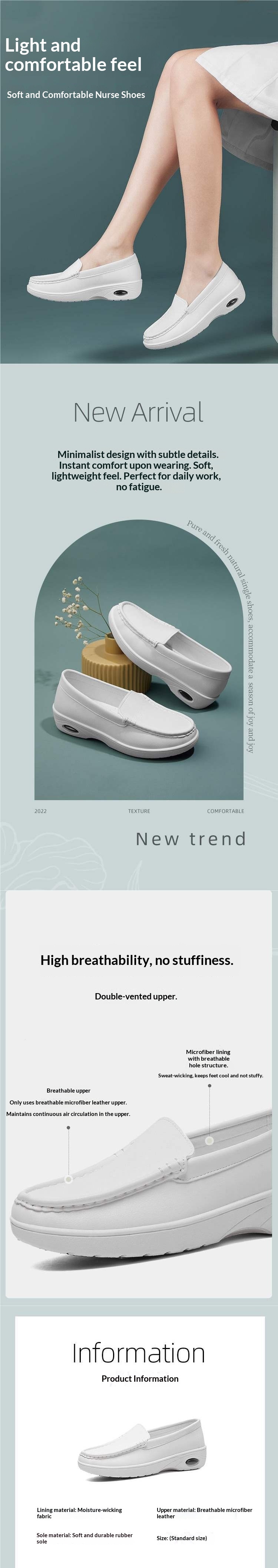 ShoeGlobe präsentiert neue Modelle für Krankenschwestern im medizinischen Bereich: Atmungsaktive, rutschfeste und gepolsterte Arbeitsschuhe mit dicker Sohle für bequeme Freizeit._voghion.com