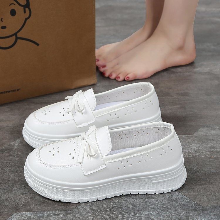 ShoeGlobe Damen-Krankenschwesterschuhe mit weicher Sohle, atmungsaktiv, ermüdungsfrei, bequem, rutschfest, einzeln, Neuheit Frühjahr/Sommer 2025, weiß, medizinische Schuhe_voghion.com