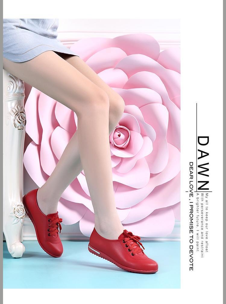 ShoeGlobe Damen-Schnürschuhe mit flacher Sohle, Größe L (41/42), vielseitig, bequem, aus weichem Leder, weiß, ideal für Schülerinnen, Krankenschwestern und Berufstätige._voghion.com