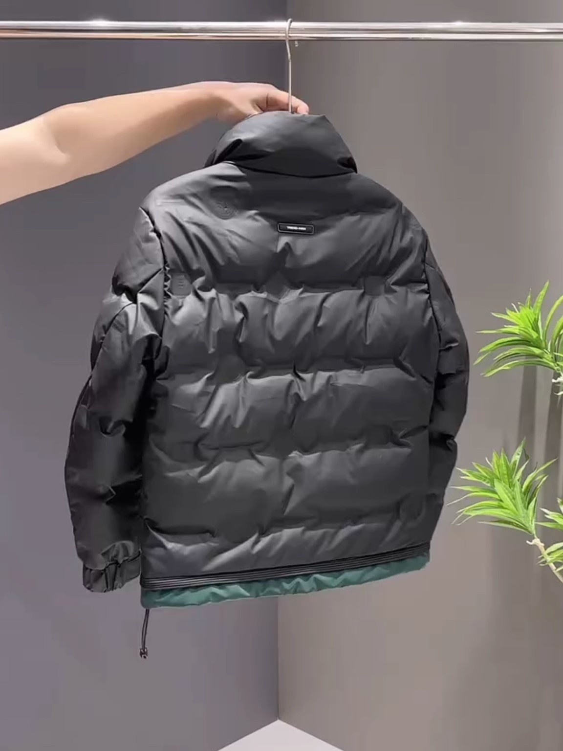 boy Down Jacket Stand Collar Winter New Thickened Color Block Warm Casual Short Coat Men's Trendy National Standard 50_voghion.com