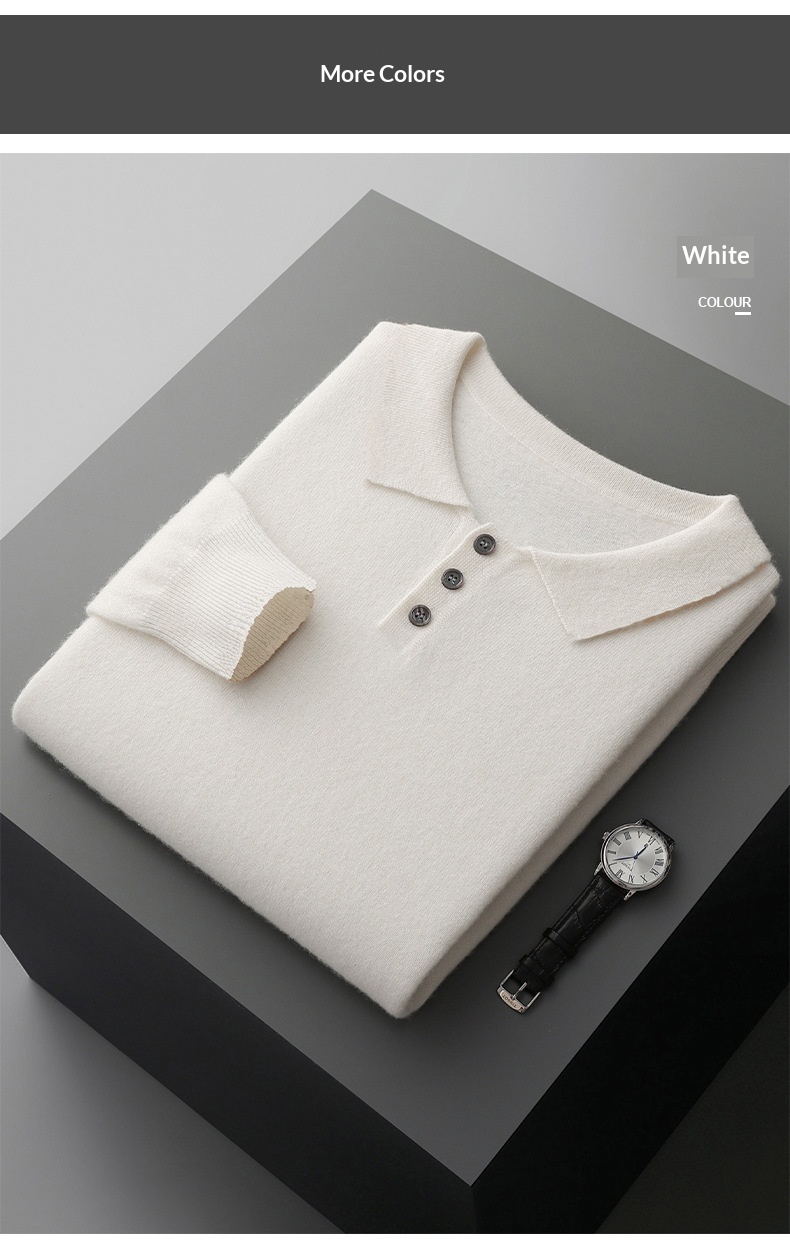 jongen Jongen Herfst Winter Nieuwe Stijl Eerste Lijn Ready-to-Wear Polo Heren Business Casual Wollen Gebreid Overhemd Kraag Trui Fabriek_voghion.com