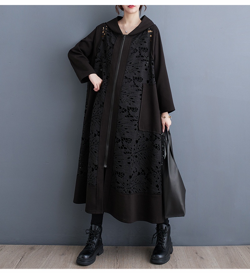 Women's Clothing Summer Korean And Japanese New Style Elegant Casual Hooded Plus Size Loose Patchwork Cardigan Trench Coat_voghion.com