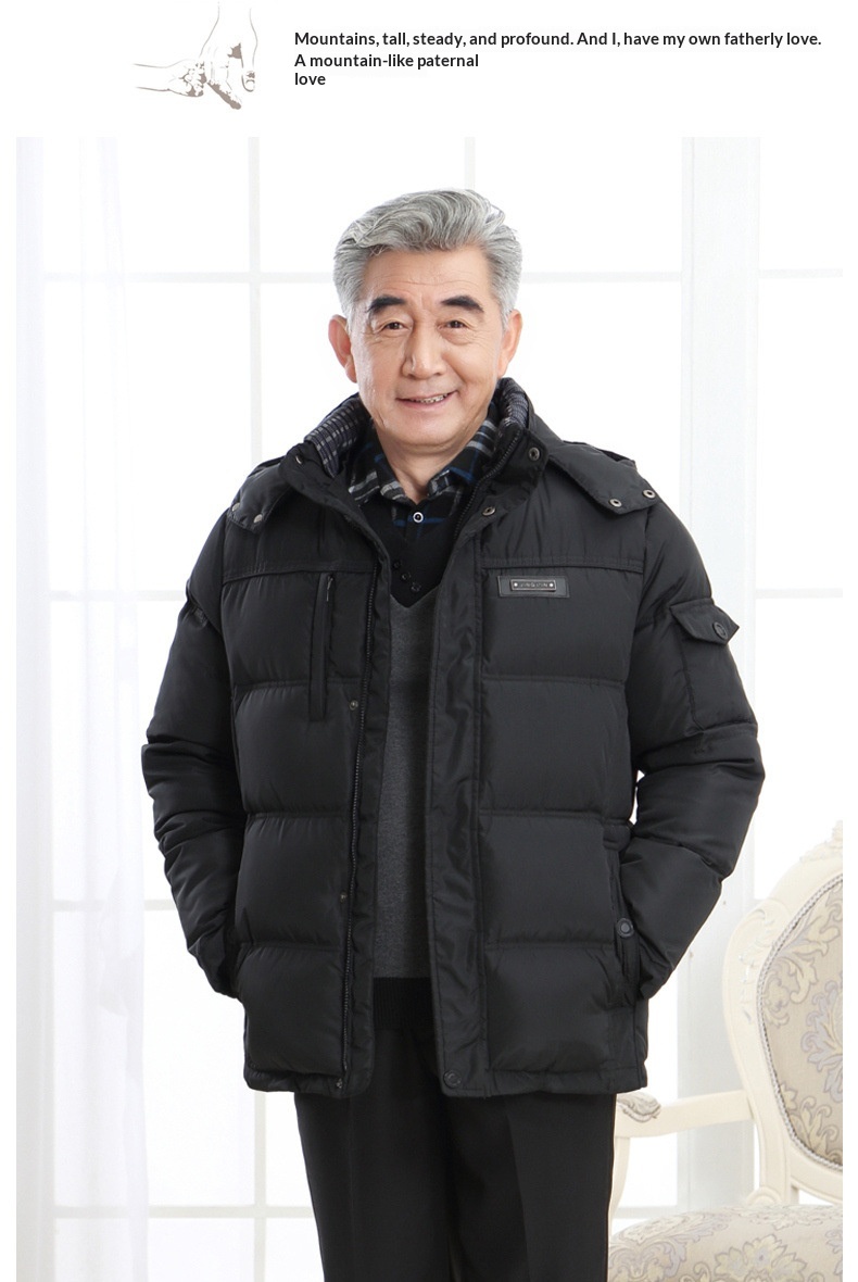 boy Dad Grandpa Style Down Jacket Thickened Men's Coat For Middle-aged And Elderly Fathers Winter Clothing_voghion.com