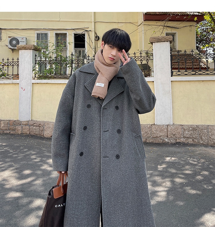 boy Boy Boy Mid-Length Autumn Winter Wool For Men Korean Trendy High-End Woolen Trench Coat Hong Kong Style Loose Plus Size Jacket_voghion.com