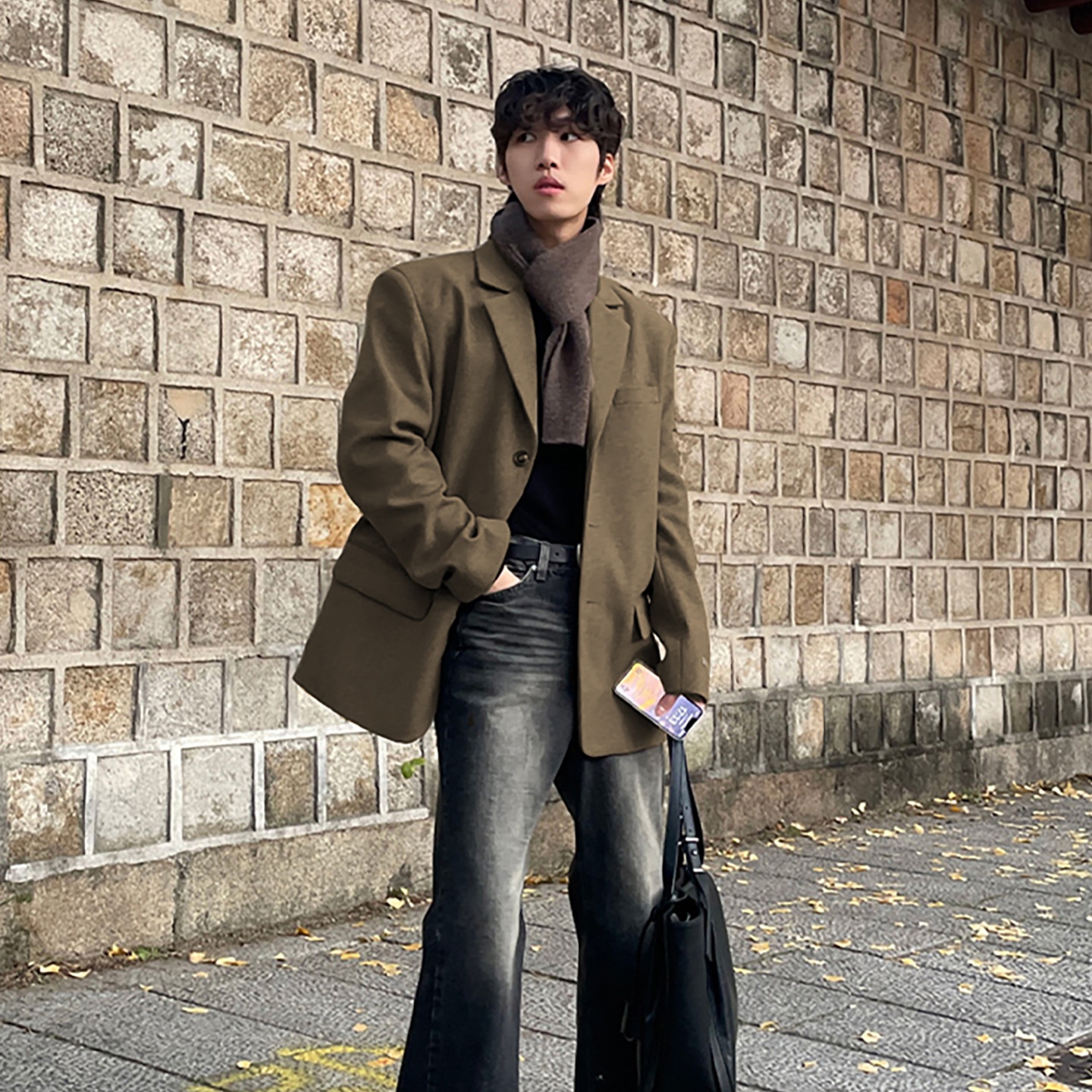 boy Boy ASCLO Korean Version Autumn Winter New Men's Short Old Money Style Trendy Handsome Versatile Suit Wool Coat_voghion.com