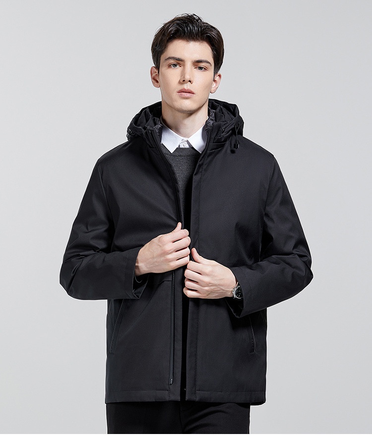 Erkek Çocuk Ceketi Dik Yaka Kapüşonlu Kaz Tüyü Soğuk Geçirmez Sıcak Üst 2025 İş Gündelik Kışlık Giysiler_voghion.com