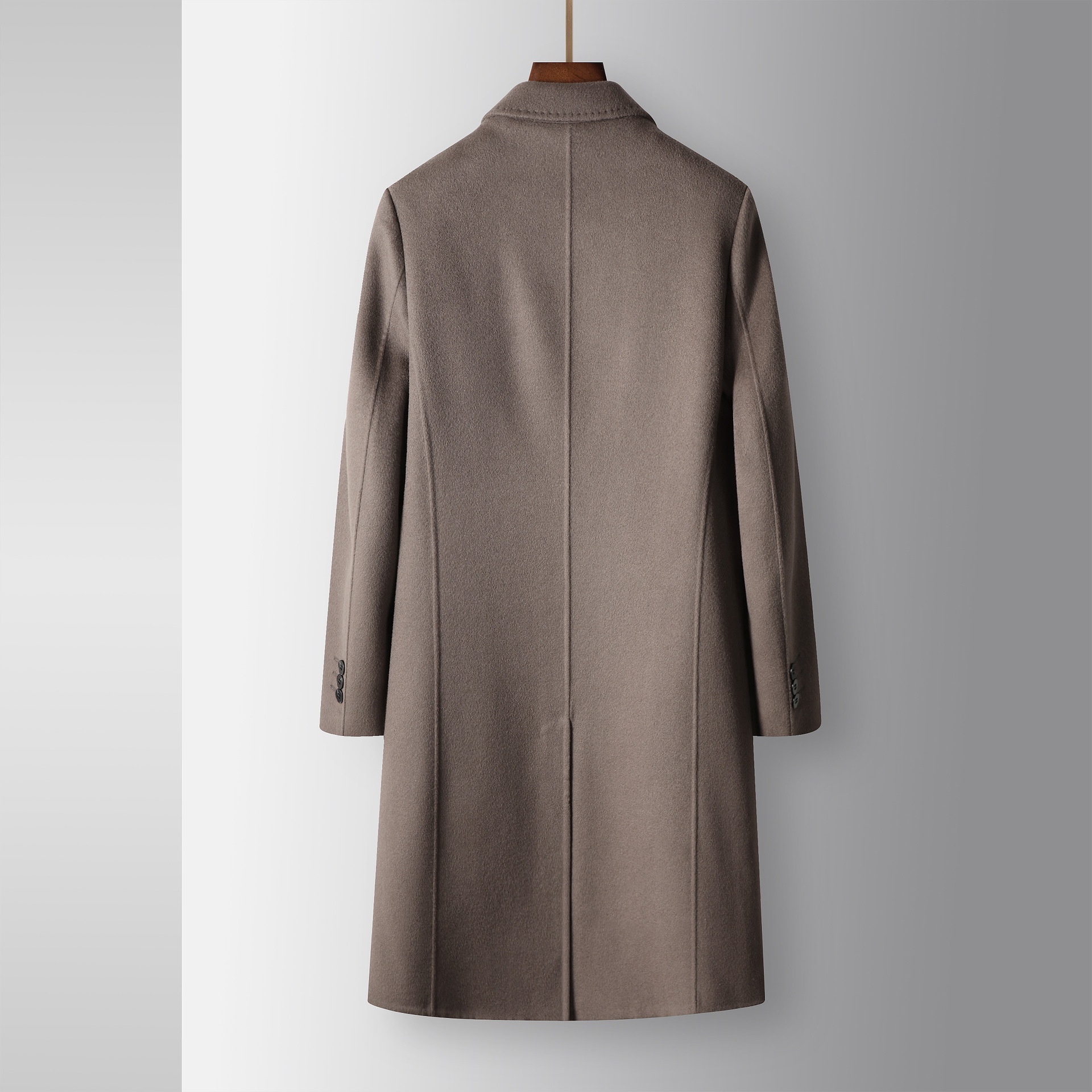 Manteau long d'automne-hiver pour homme, 100 % laine, col à revers pointus, doublure amovible en duvet d'oie, idéal pour les jeunes professionnels d'âge mûr. Chaud et confortable._voghion.com