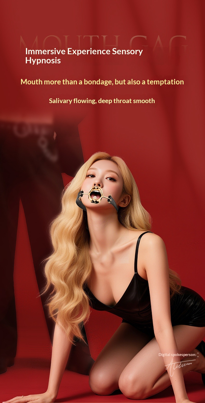 Eros Lab Rose Gold Ball SM Props Adult Erotic Flirting Metal Tongue Depression Mouth Gag Training Sex Aid Toys_voghion.com