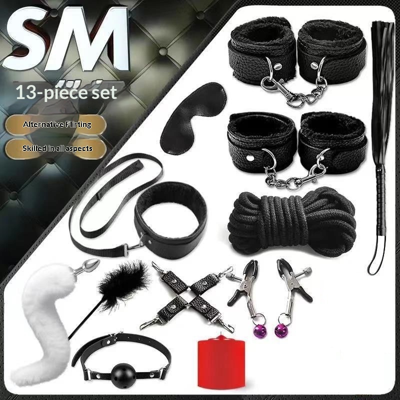 Eros Lab SM Props Hand And Foot Cuffs Binding Couple Leash Nipple Clamps Alternative Restraint Blindfold Whip Fetish Use_voghion.com