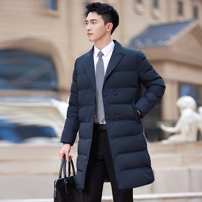 boy Professional Down Cotton Jacket For Men 2024 Winter Hotel Mall Front Desk Workwear Office Sales Thickened Work Uniform_voghion.com
