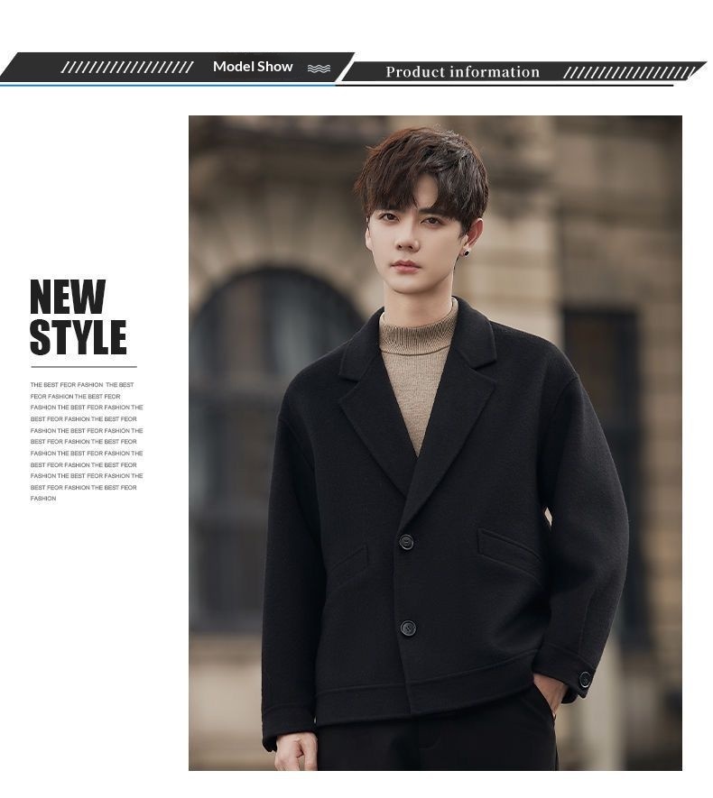 boy Boy Men's Coat Short Korean Style New Trendy Autumn Winter Casual Versatile High-Quality Wool Jacket_voghion.com