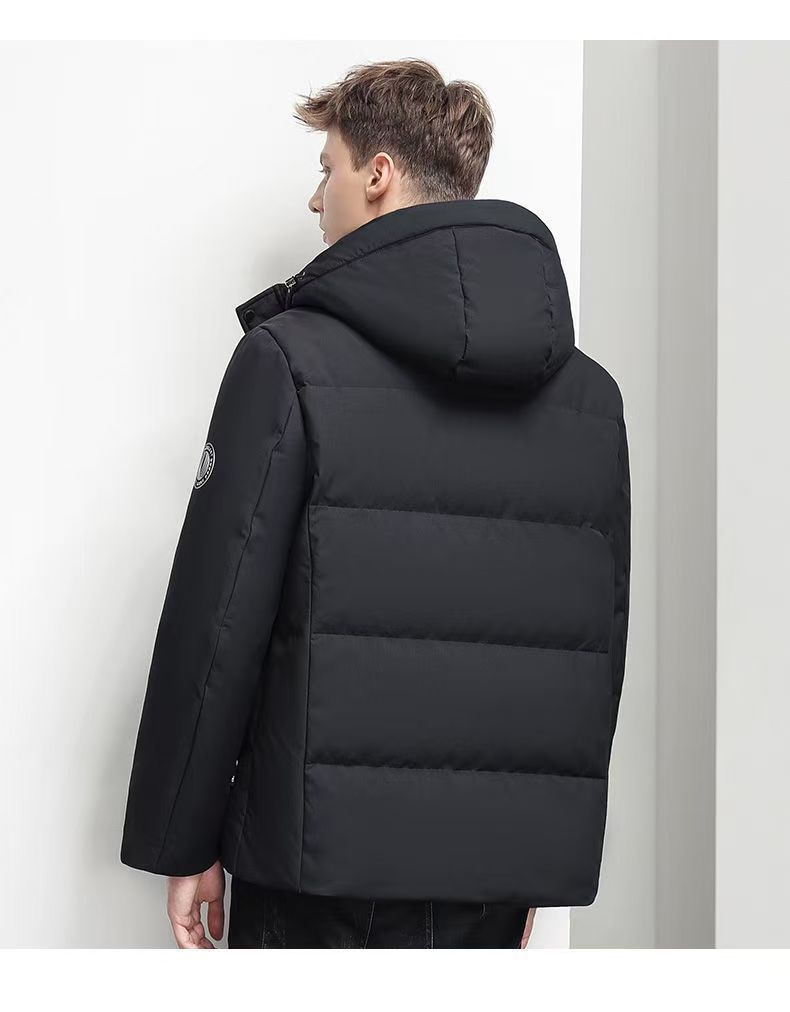 2024 Kış Yeni Erkek Beyaz Kaz Tüyü Mont Extreme Cold Serisi Moda Çok Yönlü Üst Düzey Kapüşonlu Sıcak Mont_voghion.com