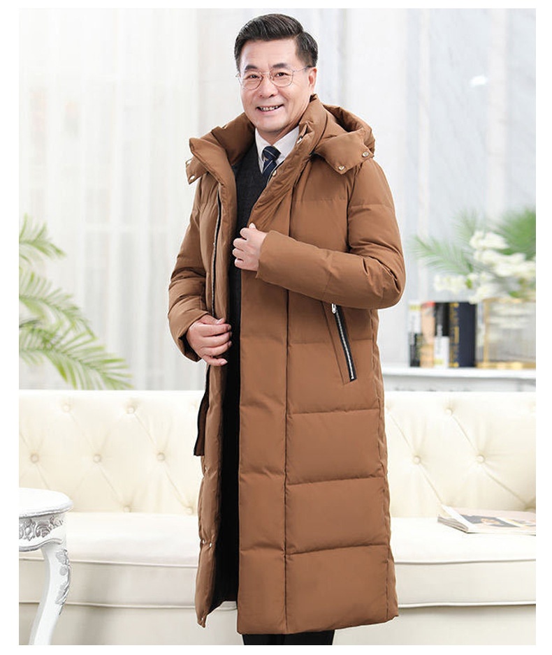 Cross-Border Dad Daunenjacke für Jungen, dick gefüttert, lang, knielang, für Herren mittleren Alters und Senioren, warme und trendige Winterbekleidung_voghion.com