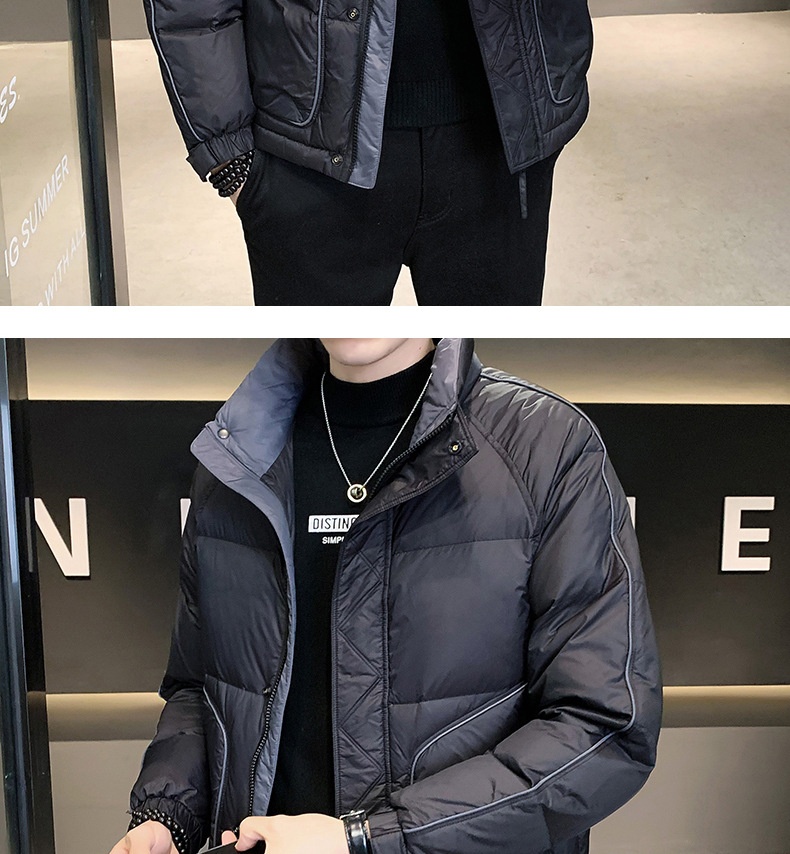 boy High-Quality Lightweight Jacket For Men, New White Duck Down Trendy Brand, Stand Collar Slim Fit Short Winter Thickened_voghion.com