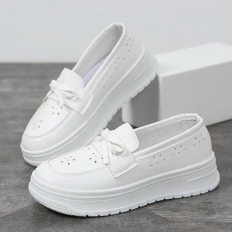 ShoeGlobe Damen-Krankenschwesterschuhe mit weicher Sohle, atmungsaktiv, ermüdungsfrei, bequem, rutschfest, einzeln, Neuheit Frühjahr/Sommer 2025, weiß, medizinische Schuhe_voghion.com