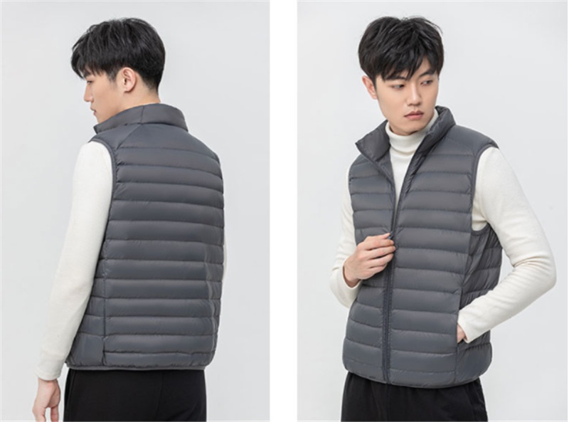 Leichte Herren-Daunenjacke für Herbst und Winter, kurz geschnitten, mit Stehkragen, ultraleicht, lässig und ultraleicht._voghion.com