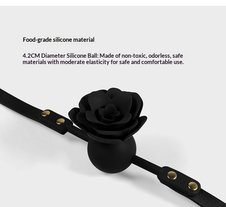 Eros Lab SM Silikonrose Sex-Trainingsrequisiten Bondage-Ball Mundplug für Erwachsene Flirt- und Fesselspielzeug für Paare_voghion.com