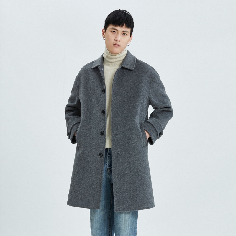 boy Boy Autumn Winter Pure Wool Men's Mid-Length Over-the-Knee Double-Sided Cashmere Jacket Business Suit Woolen Trench Coat_voghion.com