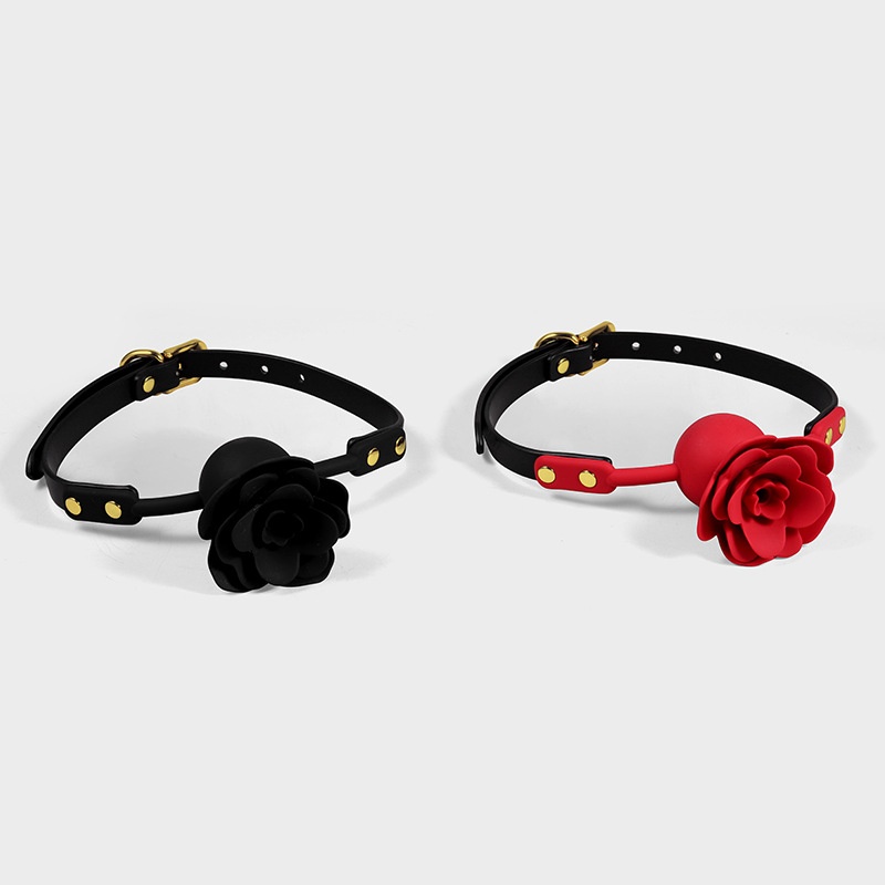 Eros Lab SM Silikonrose Sex-Trainingsrequisiten Bondage-Ball Mundplug für Erwachsene Flirt- und Fesselspielzeug für Paare_voghion.com