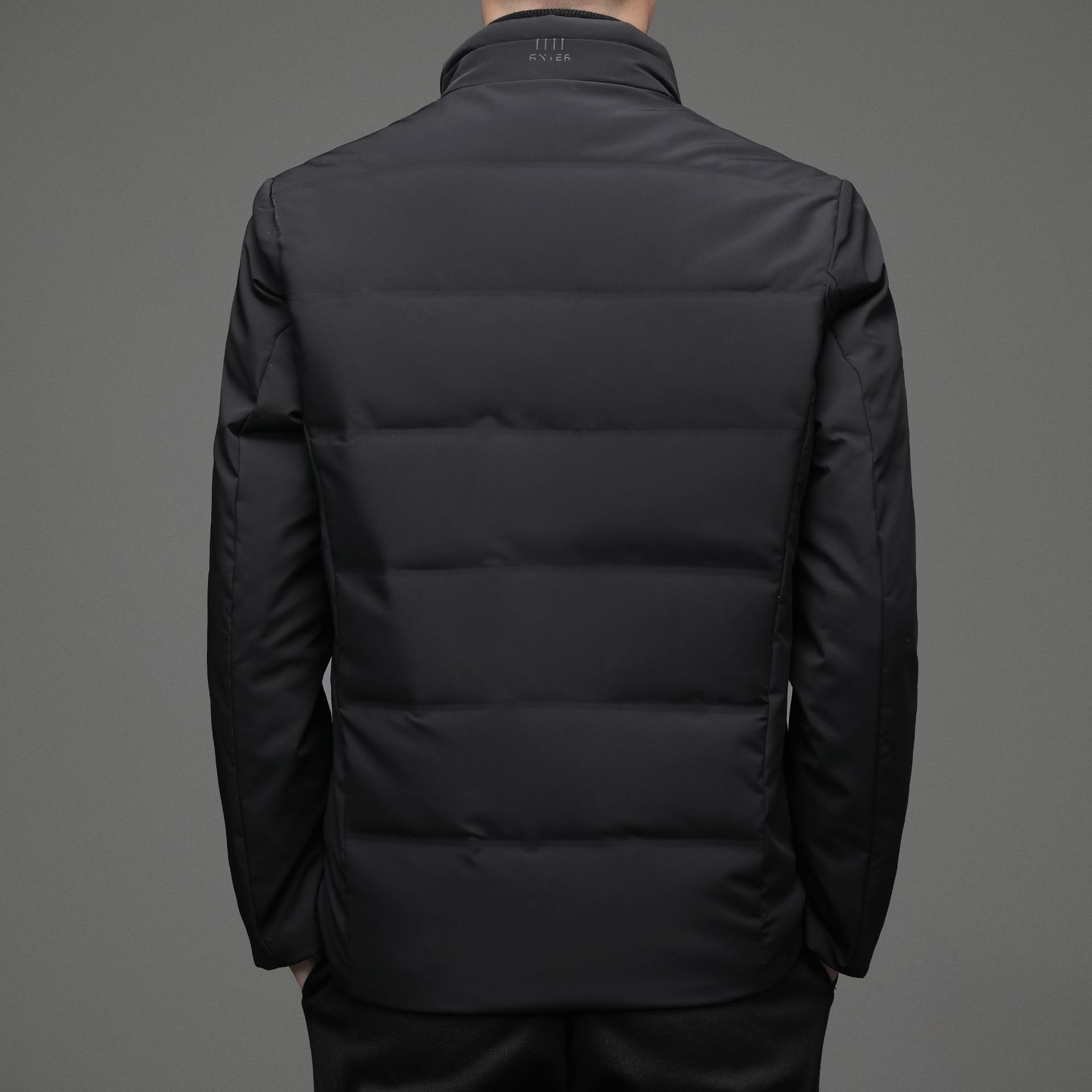 boy 2025 Winter New Casual Color Stand Collar White Duck Warm Down Middle-aged Men's Jacket_voghion.com