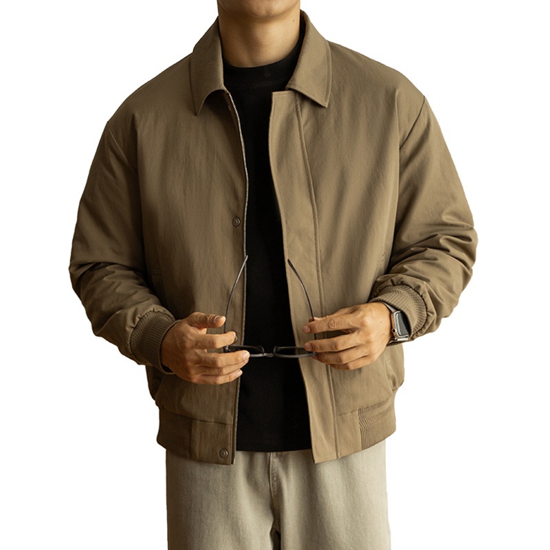 Amerikaanse stijl turn-down kraag werkkleding donsjack heren 2025 lente nieuwe warme korte losse jas vest voor heren_voghion.com