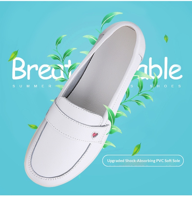 ShoeGlobe Damen-Slipper mit weicher Sohle, bequem und strapazierfähig für Krankenhaus und Arbeit, atmungsaktiv, weiß, einzeln_voghion.com