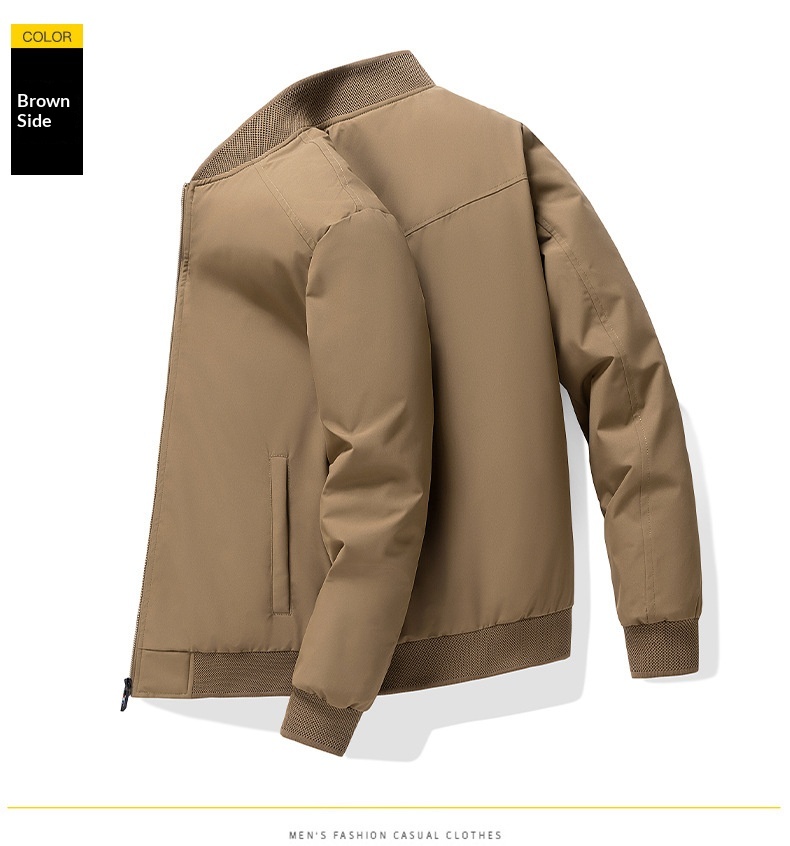 boy Cross-Border Baseball Collar Jacket Men's Winter Warmth Cold Protection 50% White Duck Down High-End Casual Coat Men_voghion.com