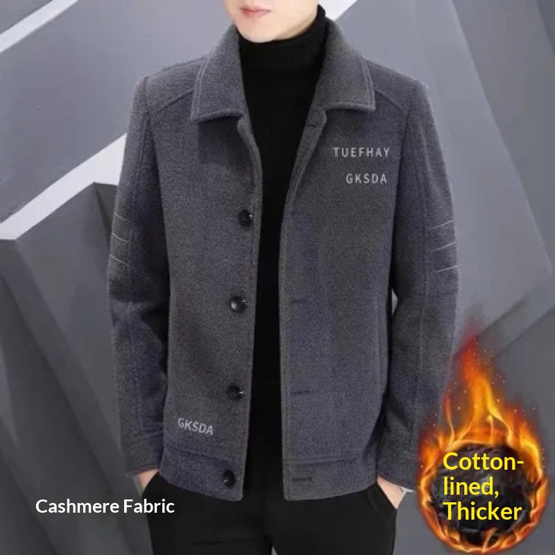 Women's Clothing New Short Style Autumn Winter Woolen Men's Thickened Jacket High-end Casual Trench Coat_voghion.com