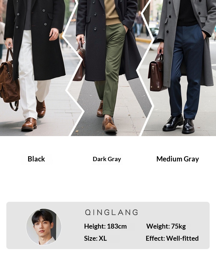 Manteau d'hiver pour garçon, 100 % laine, longueur genou, style coréen, double face, en cachemire épais, style décontracté._voghion.com