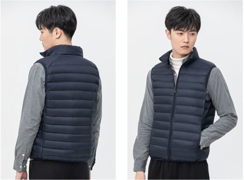 Leichte Herren-Daunenjacke für Herbst und Winter, kurz geschnitten, mit Stehkragen, ultraleicht, lässig und ultraleicht._voghion.com