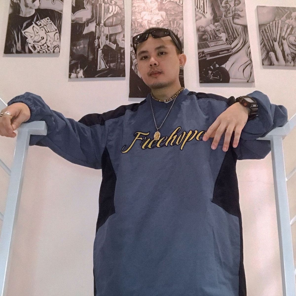 Damenmode Damen Dünner Old-School American Hip-Hop Streetdance Trenchcoat mit Bully Dog Kopfstickerei Essential Casual V_voghion.com