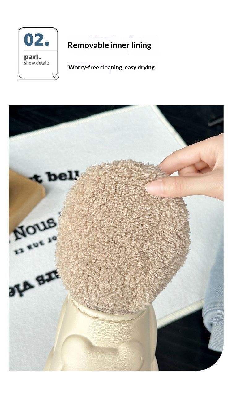 ShoeGlobe ShoeGlobe Waterproof Slippers Winter 2025 New Fleece-Lined Warm Non-Slip Nurse Cotton Shoes For Women_voghion.com
