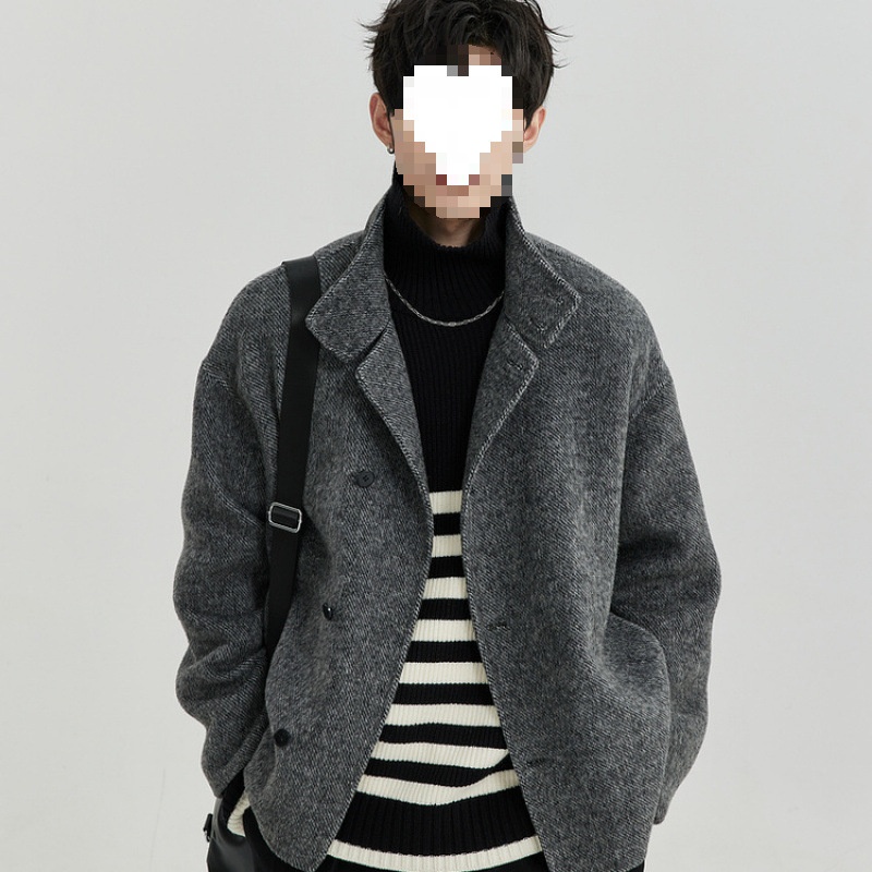 boy Boy Autumn And Winter Hot-Selling Double-Sided Men's Youth Trendy Elegant High-Quality Wool Coat Jacket_voghion.com